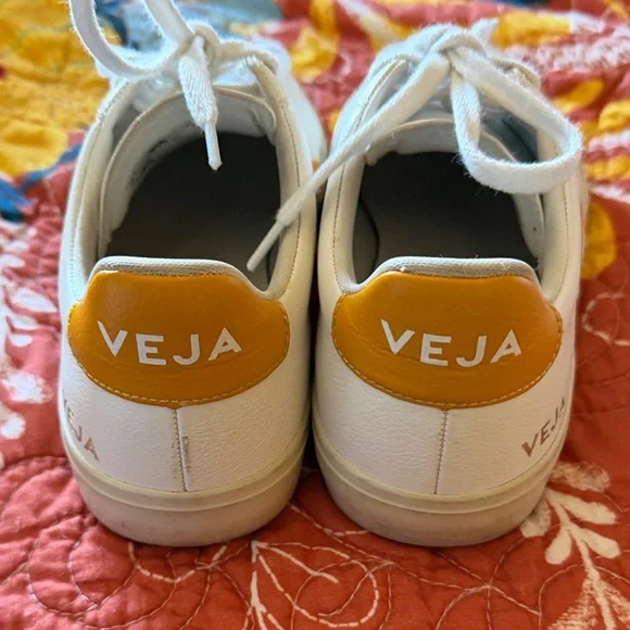 Veja White and Orange Women's Sneakers - Picture 2 of 2